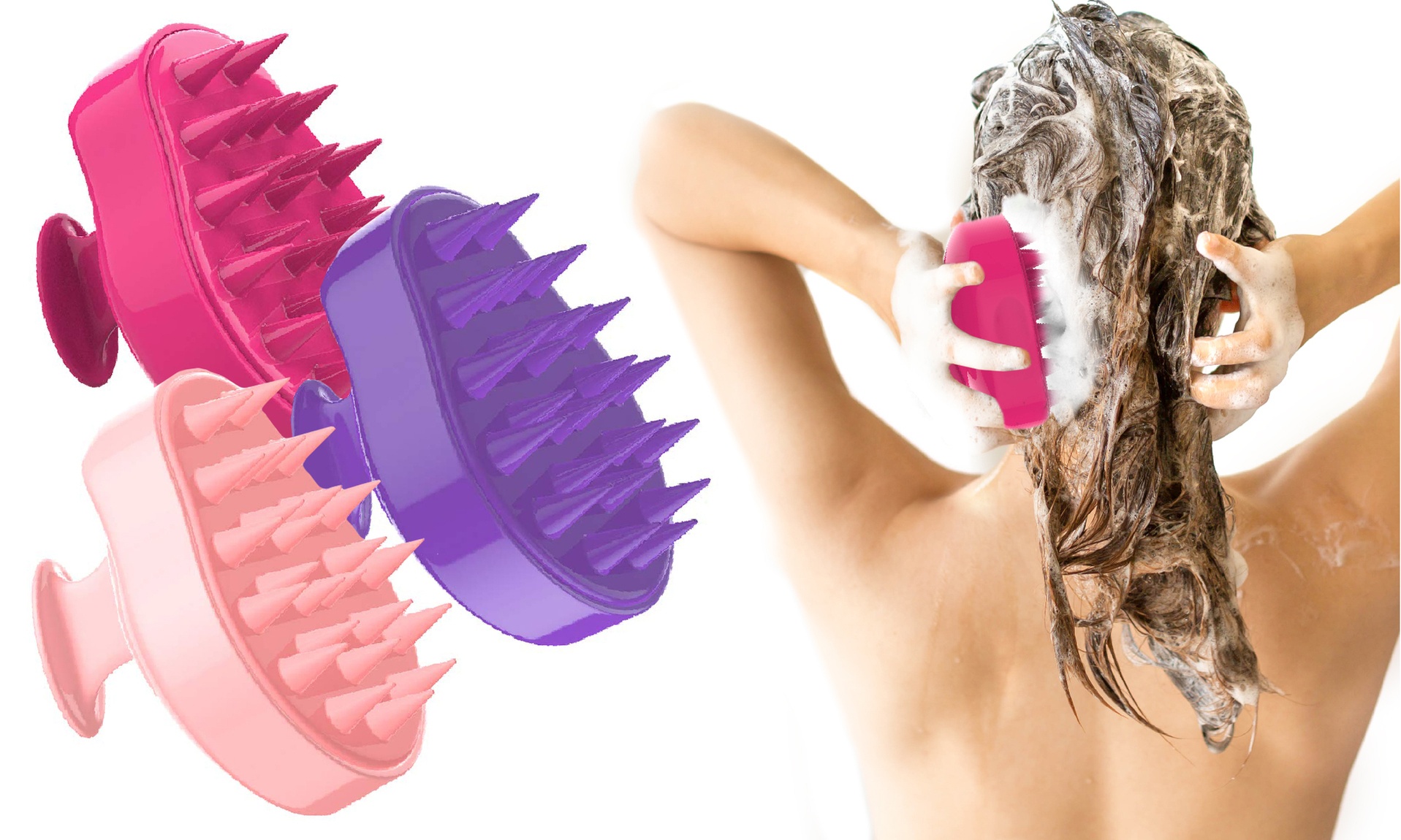 Rejuvenating and Soothing Silicone Hair and Scalp Massager Brush