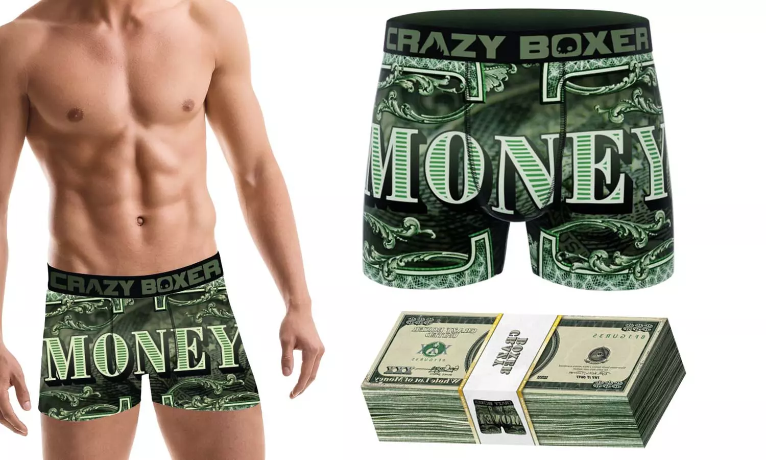 CRAZYBOXER Money Men's Boxer Briefs (Single) - Primary Image