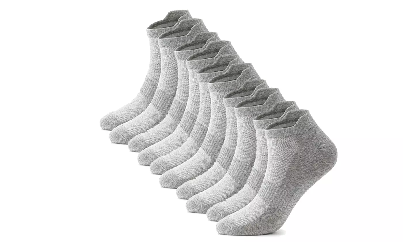 5 Pairs Womens Elastic Ankle Socks Athletic Cotton Low Cut Sport Socks With Tab