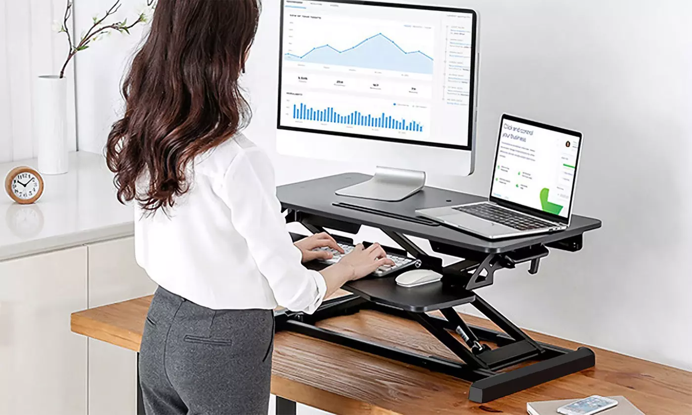 iMounTEK Dual-Monitor & Adjustable Height Standing Desk Converter Workstation