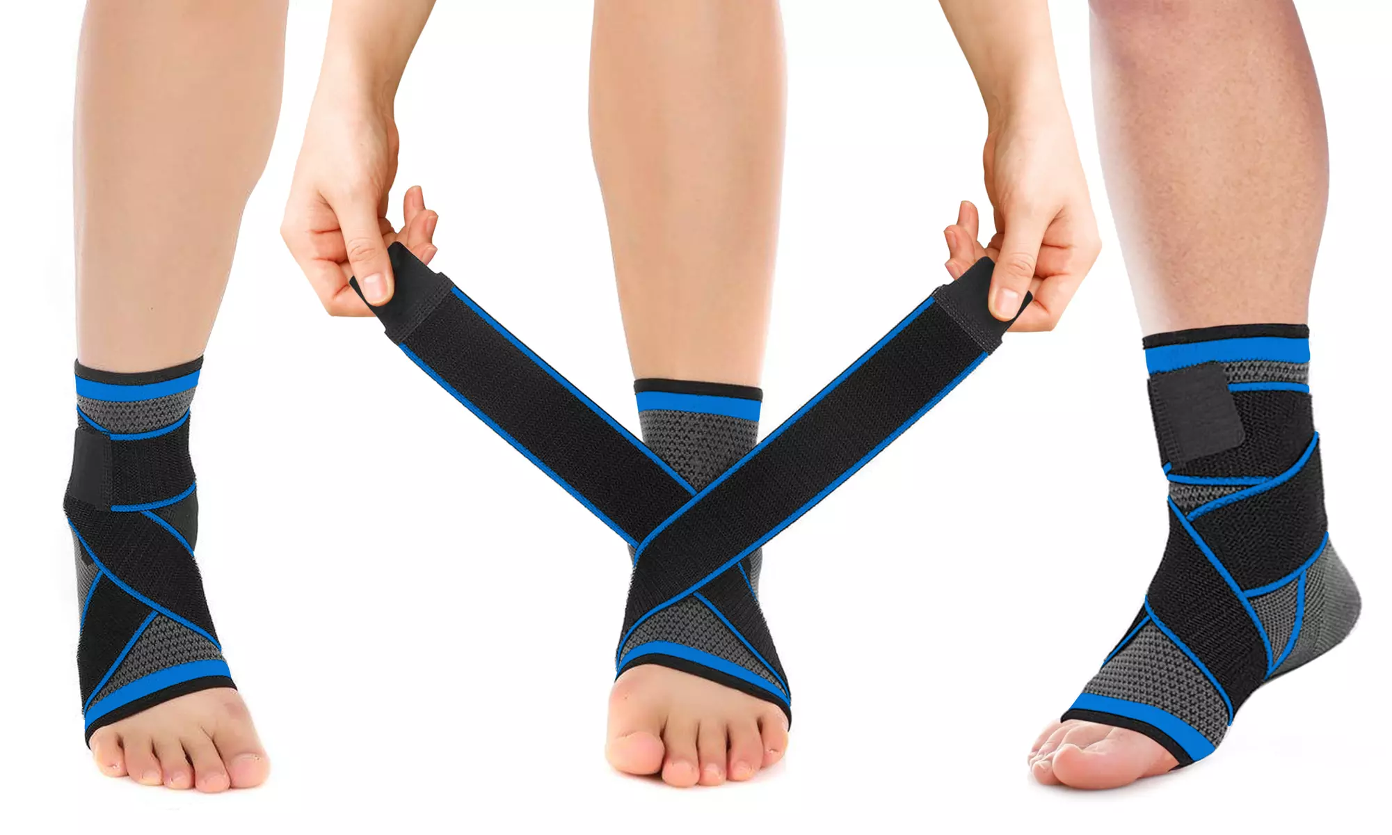 DCF Adjustable Ankle Compression Sleeve for Men and Women (1-Pair)