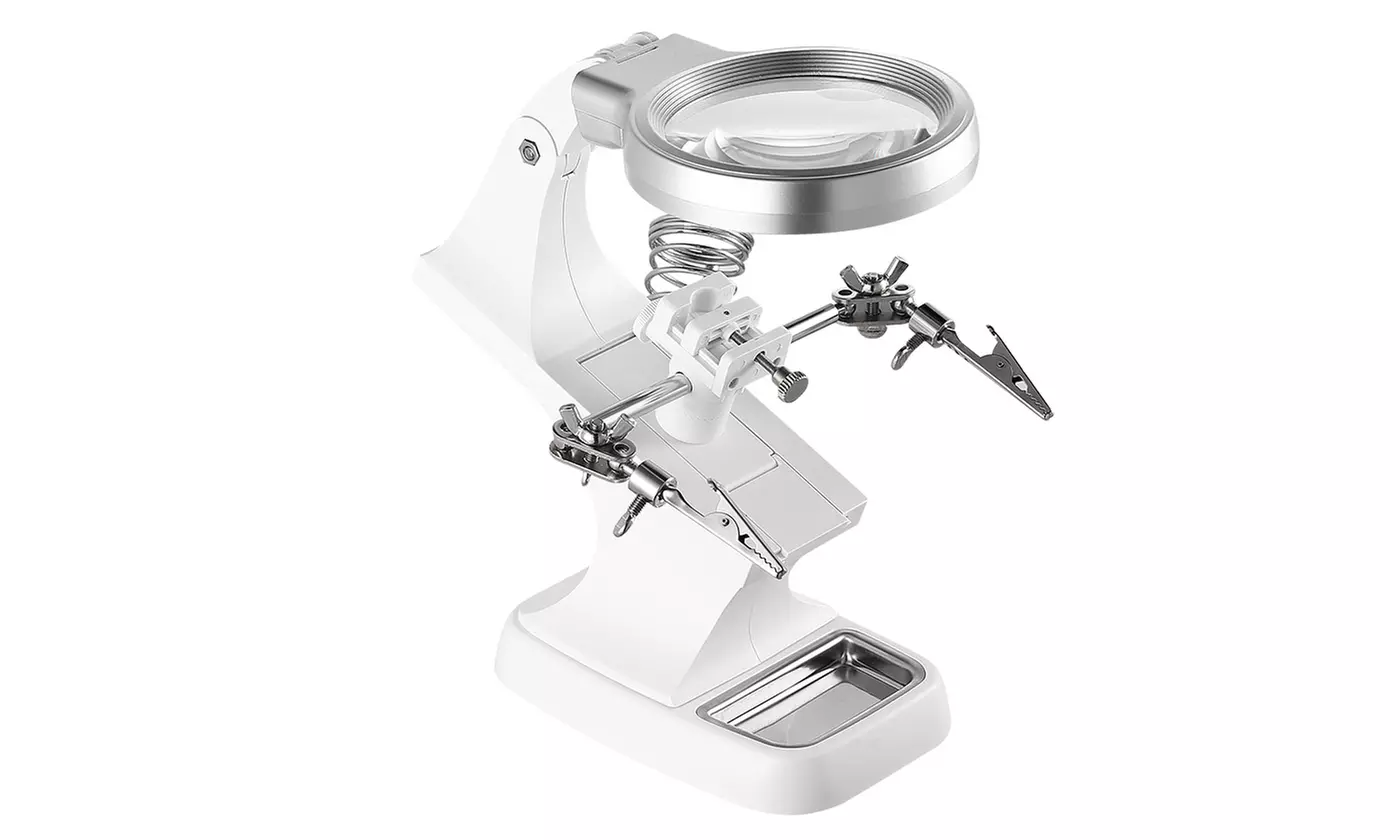 iMounTEK LED Helping Hands Magnifier with 3X/4.5X Lens & Soldering Aid Clamp