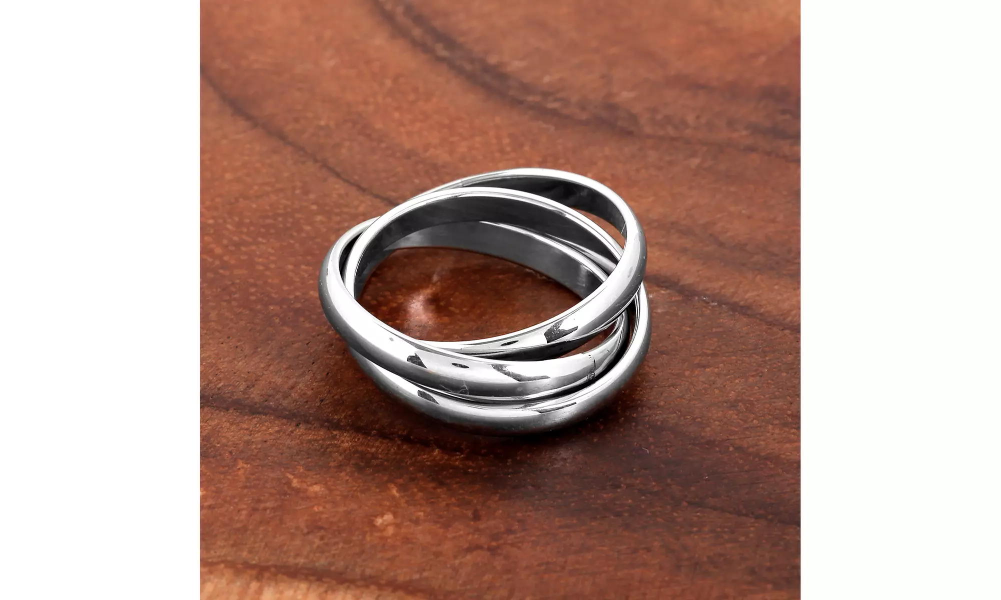Stainless Steel Intertwined Triple Band Ring