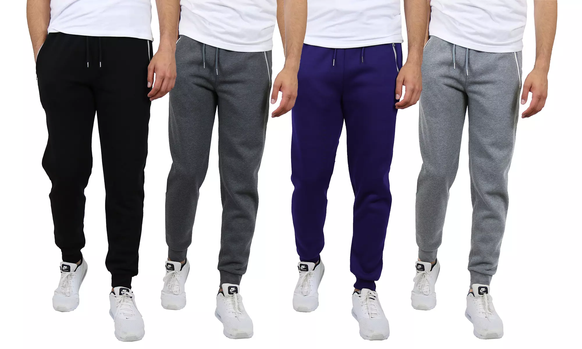 (4-Pack) Men's Heavyweight Fleece-Lined Jogger Sweatpants (Sizes, S to 5XL)
