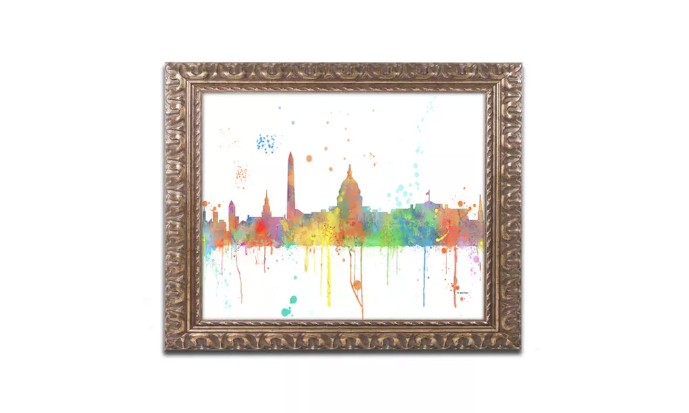Marlene Watson 'Washington DC Skyline Mclr-1' Ornate Framed Art - Primary Image