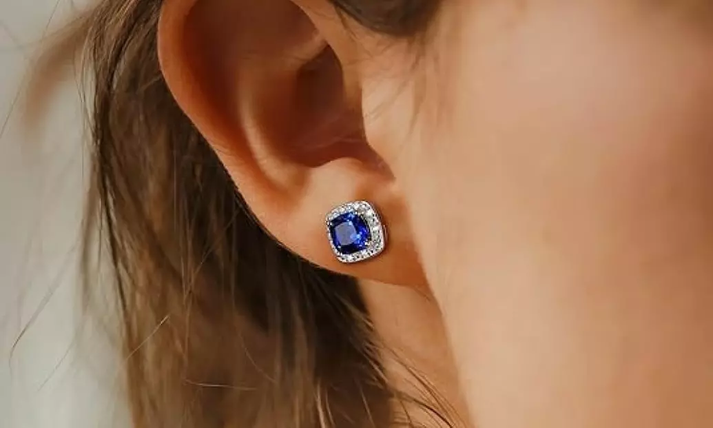 925 Sterling Silver Blue Stud Earrings Made With Swarovski-Multiple Options