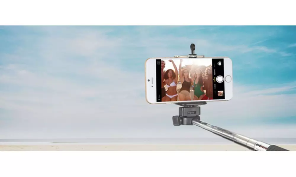 Expandable Wired Selfie Stick For All Cellular Phones - Primary Image