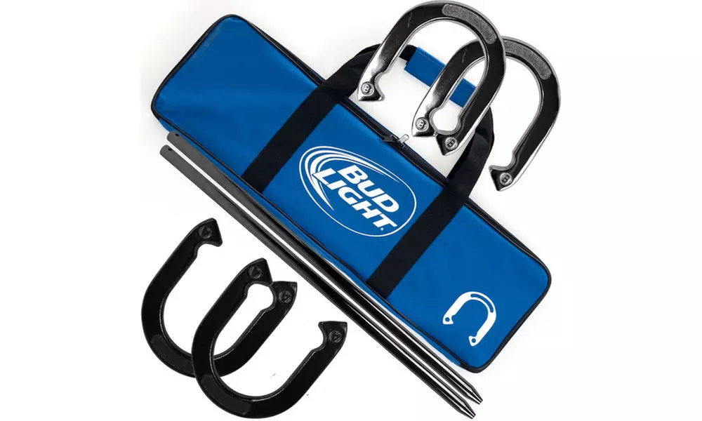 Bud Light / Budweiser Horseshoe Set with Carry Case