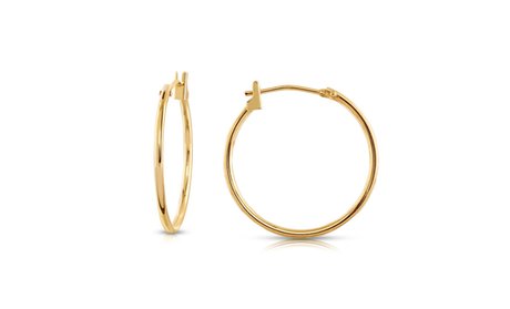 Solid 14k Yellow Gold 20mm French Lock Hoops