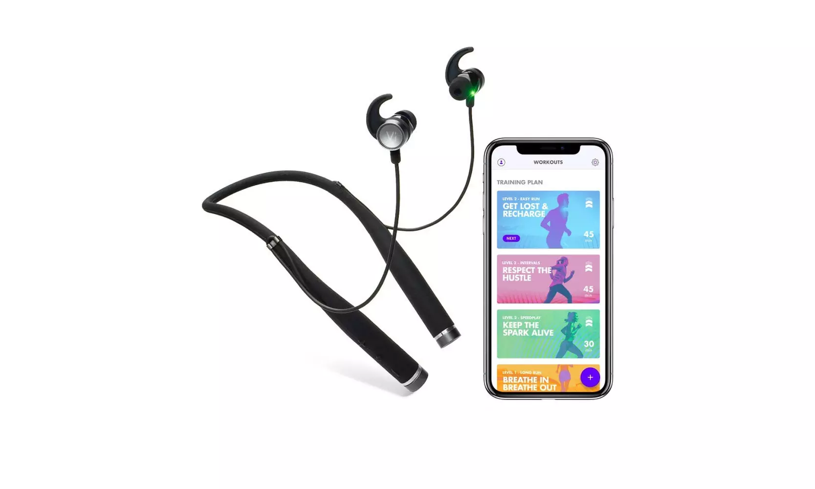 LifeBEAM Vi Sense Wireless Headphones with on-Demand AI Personal Trainer - Black - Primary Image