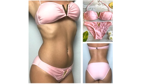 Bikini Swimwear Swimsuit Cute Sexy Pink Beachwear High Quality Two Piece USA M Pink