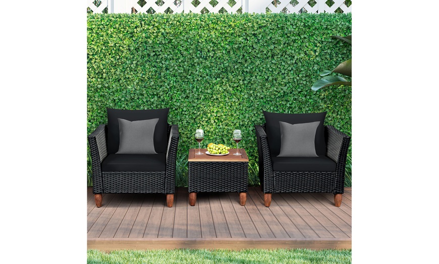 Up To 50% Off On Costway 3PCS Patio Rattan Fur... | Groupon Goods