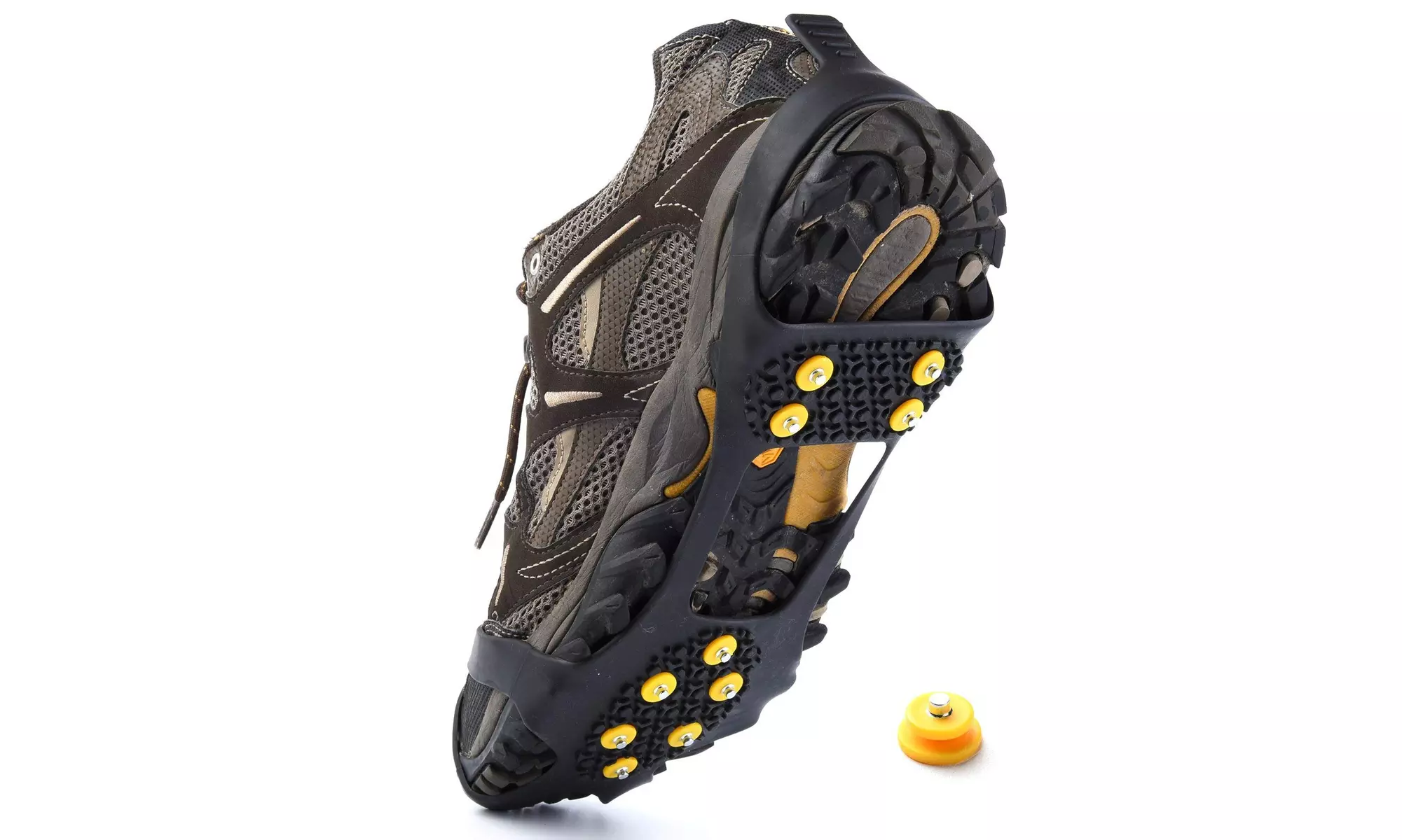 AHQ Ice and Snow Traction Cleats Universal Slip-on Stretch Spikes Crampons L - Primary Image