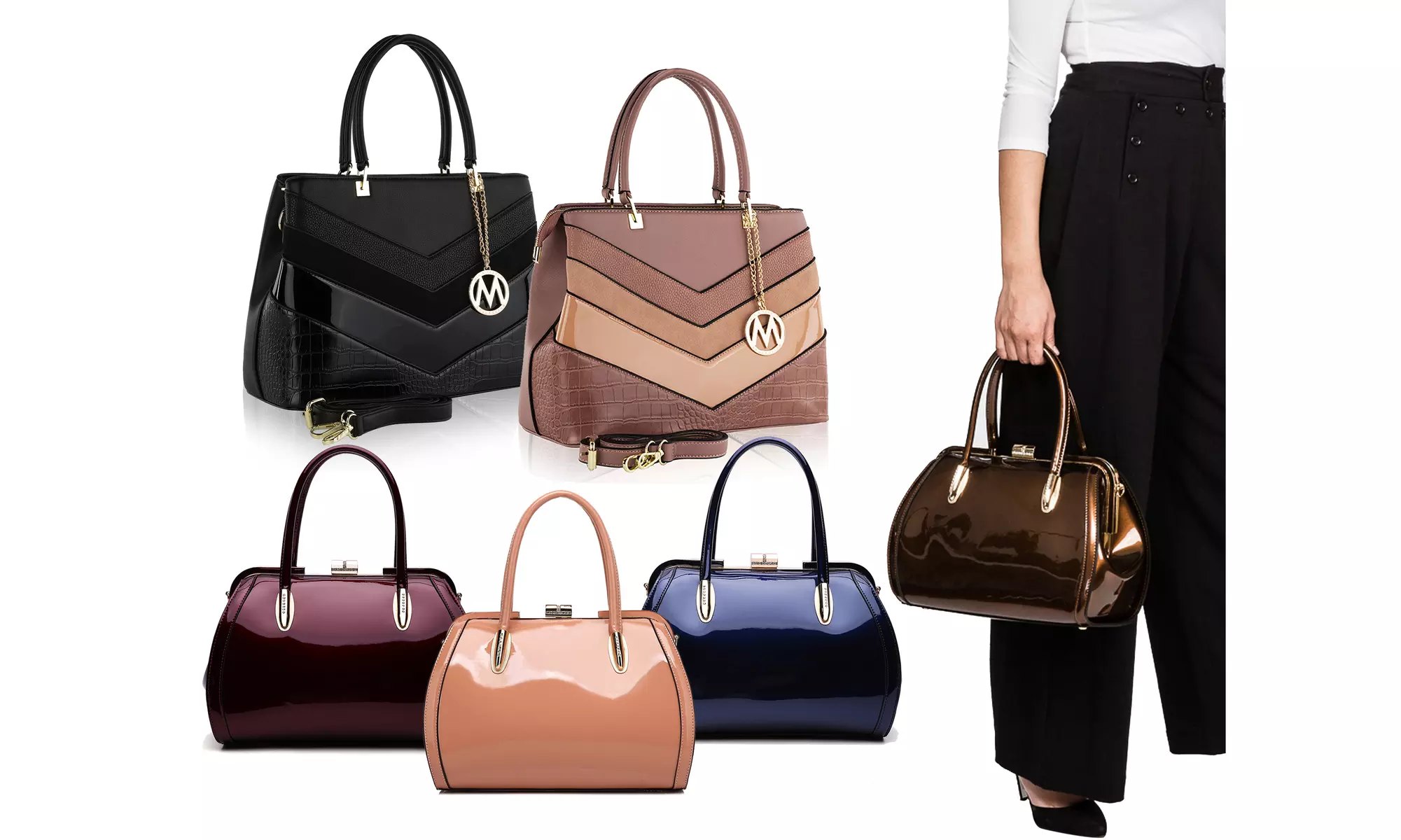 MKF Elegant Your Choice Top Handel Satchel Purses by Mia K. Collection - Primary Image