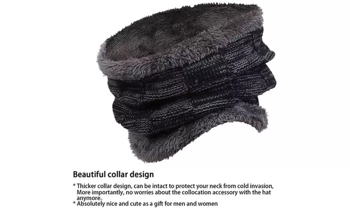 Winter Warm Beanie Hat and Scarf Set & Anti-slip Windproof Touch Screen Gloves