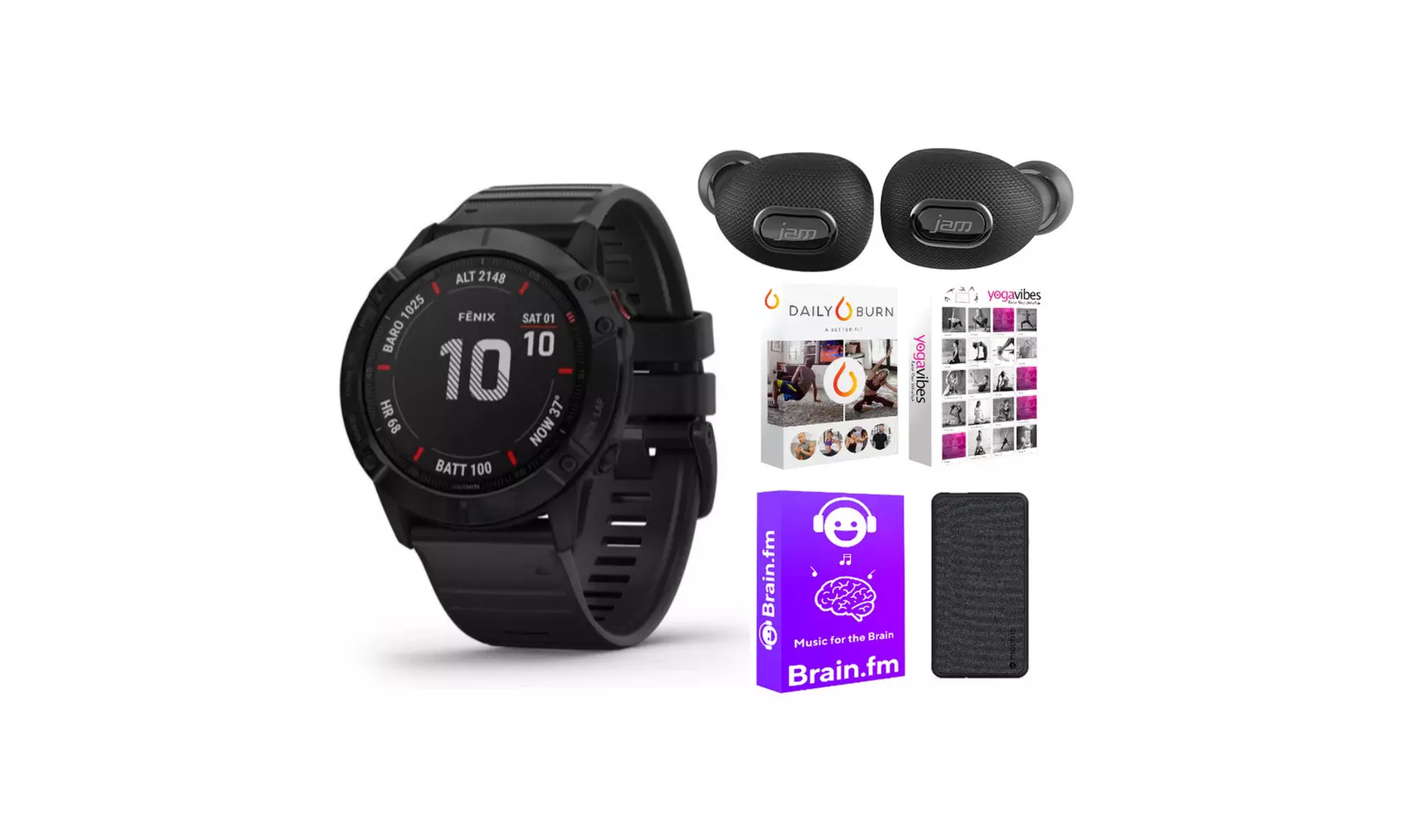 Garmin fenix 6 Pro Multisport GPS Smartwatch (Black with Black Band) Bundle - Primary Image