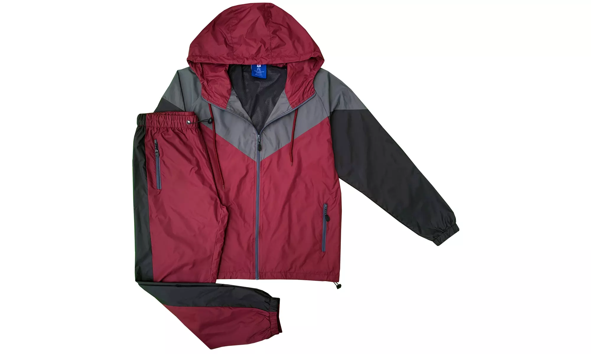 Men's 2-Piece light weight Windbreaker Suit Sauna GYM Set with Mesh Lining 