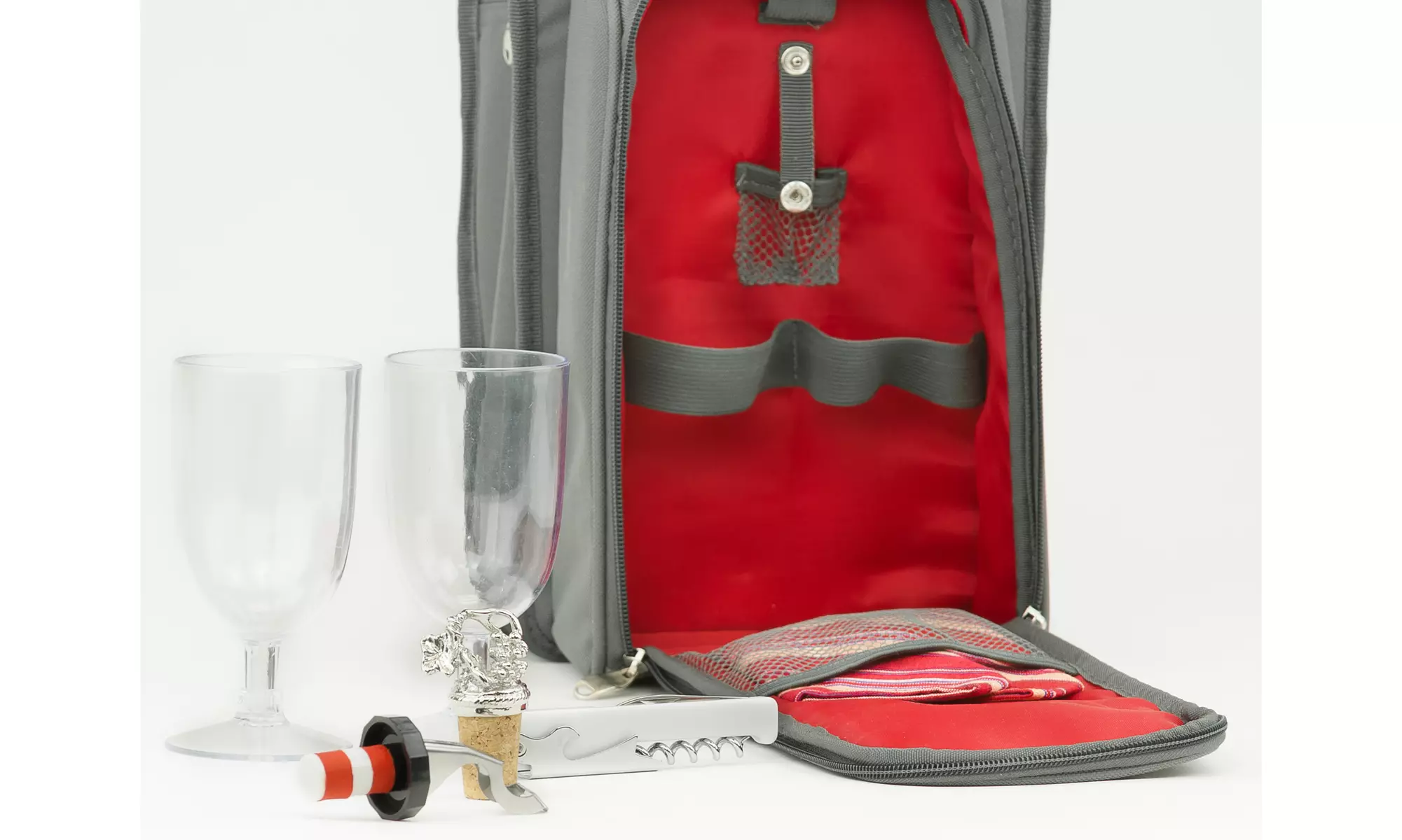 Wine Carrier Tote Bag - Insulated Wine Bottle Holder or Wine Case Picnic Set