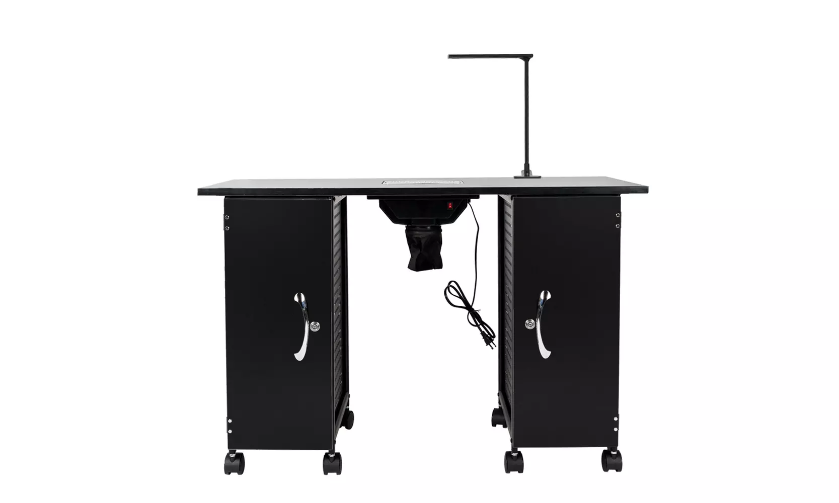 43" Iron Nail Table Manicure Station Large Table with LED Lamp - Primary Image