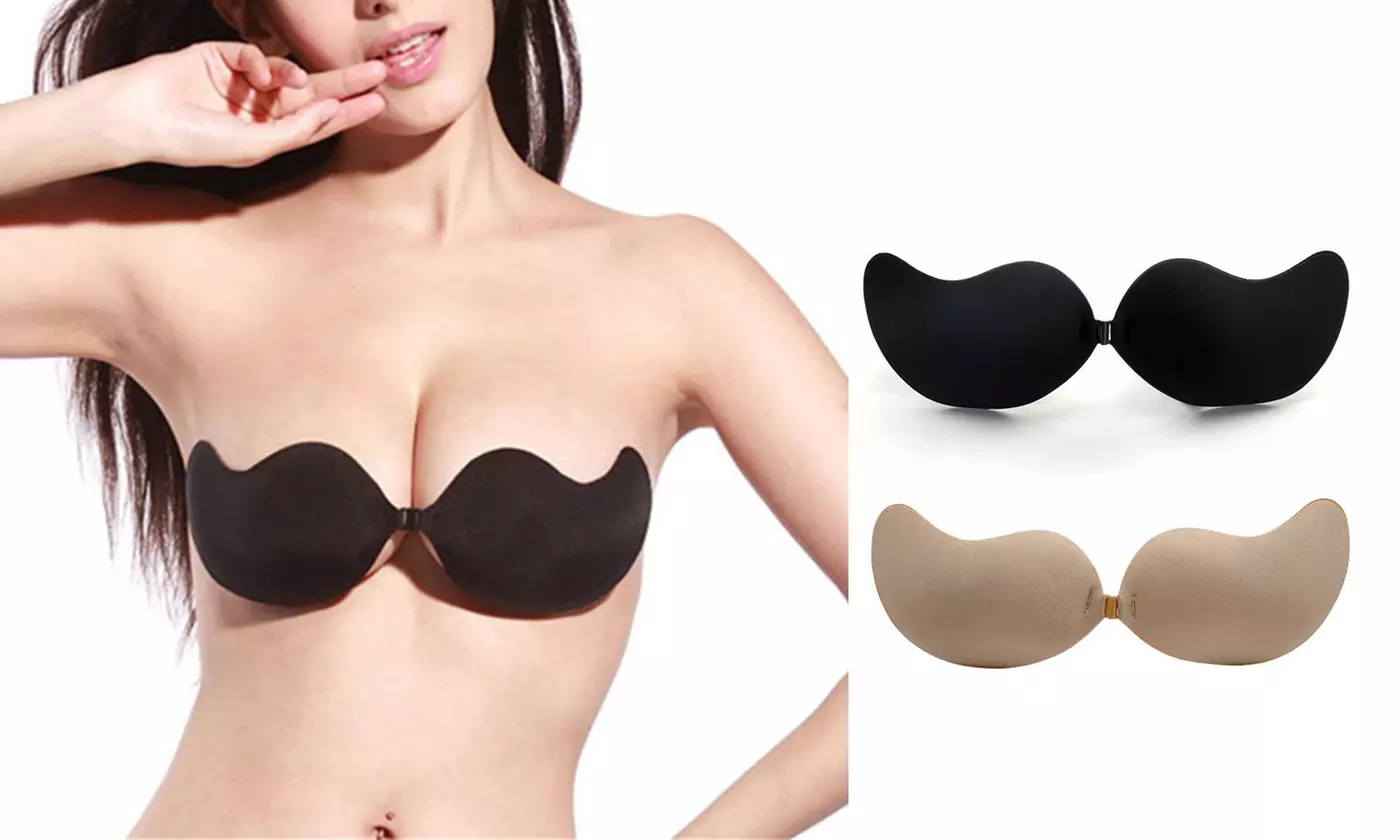 Women Push Up Bra Strapless Backless Self Adhesive Gel Stick Invisible Bra - Primary Image