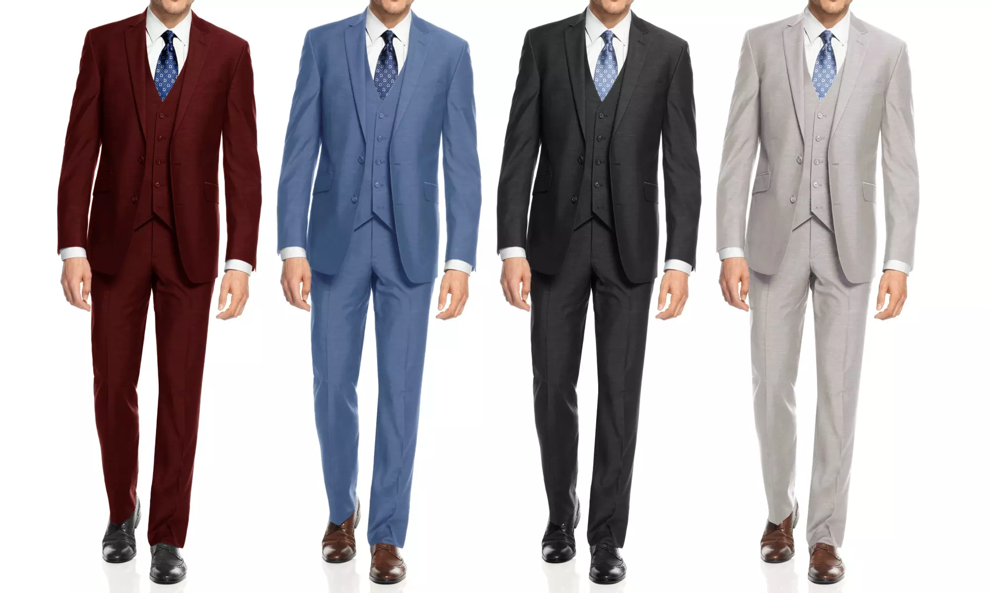 Men's Slim Fit Fashion Suits (3-Piece) - Primary Image