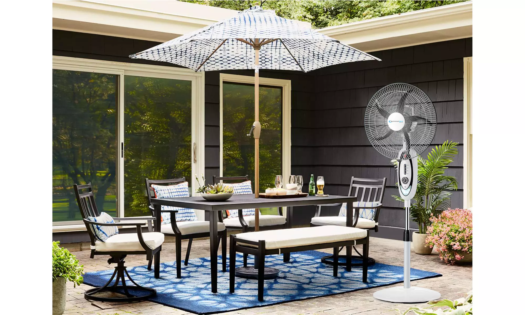 Technical Pro Portable Rechargeable Oscillating Stand Fan with USB Charging Port - Primary Image