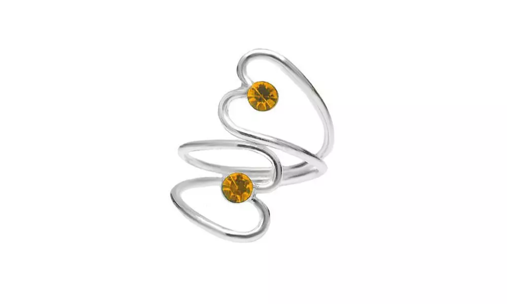 Sterling Silver Heart Toe Rings W Crystals From Swarovski