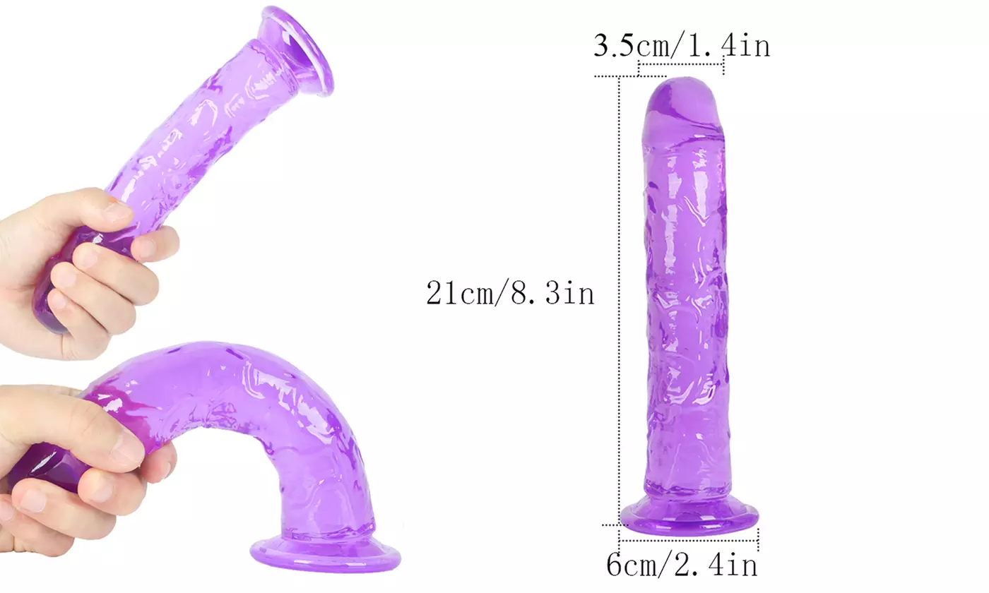 8 inch Jelly Anal Dildo Suction Cup Waterproof Realistic Penis Veined Sex Toys