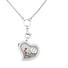 Image 1: Stainless Steel Silver-Tone Floating Charms Love Heart Dogs Mom Locket Pendant