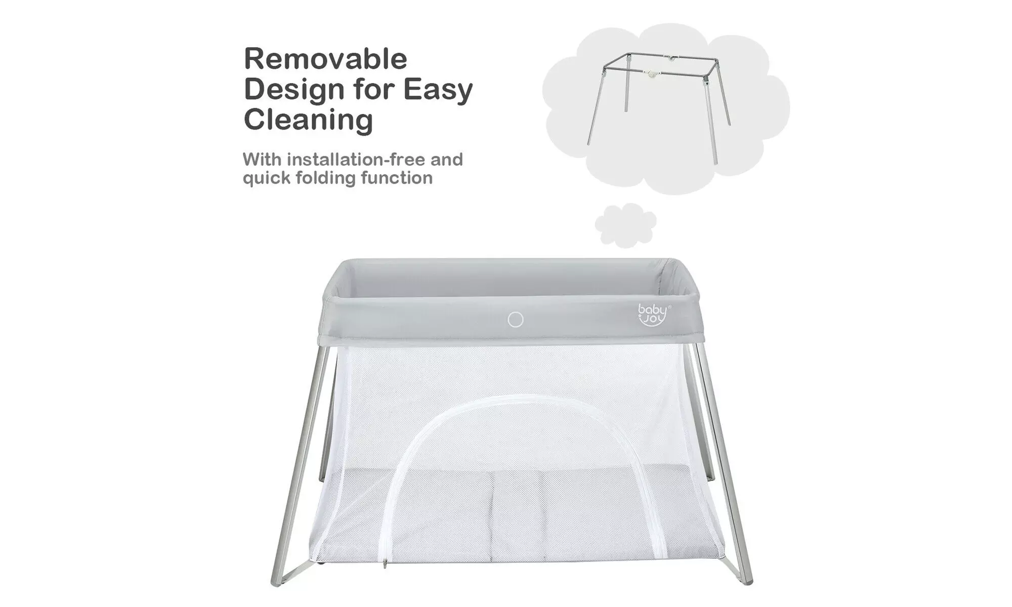 Costway Foldable Baby Playpen Playard Lightweight Crib w/ Carry Bag For Infant