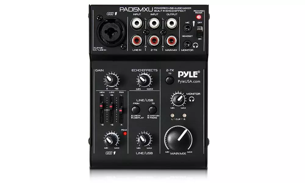 PylePro USB AudioSound Mixer Recording Interface with Rechargeable Battery - Second Medium