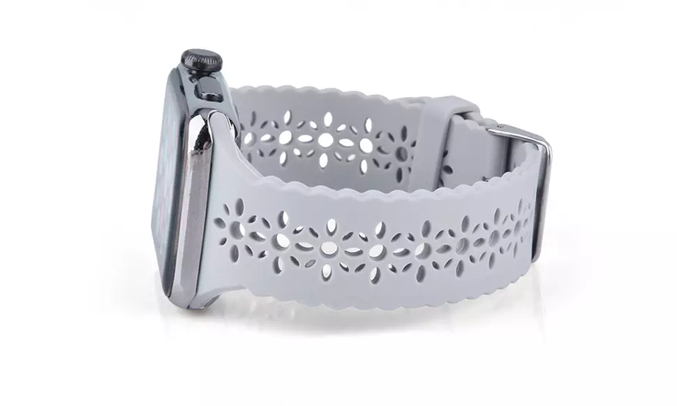 Lace Silicone Apple Watch Band Strap Laser Cut Scalloped Series 1-7 & SE