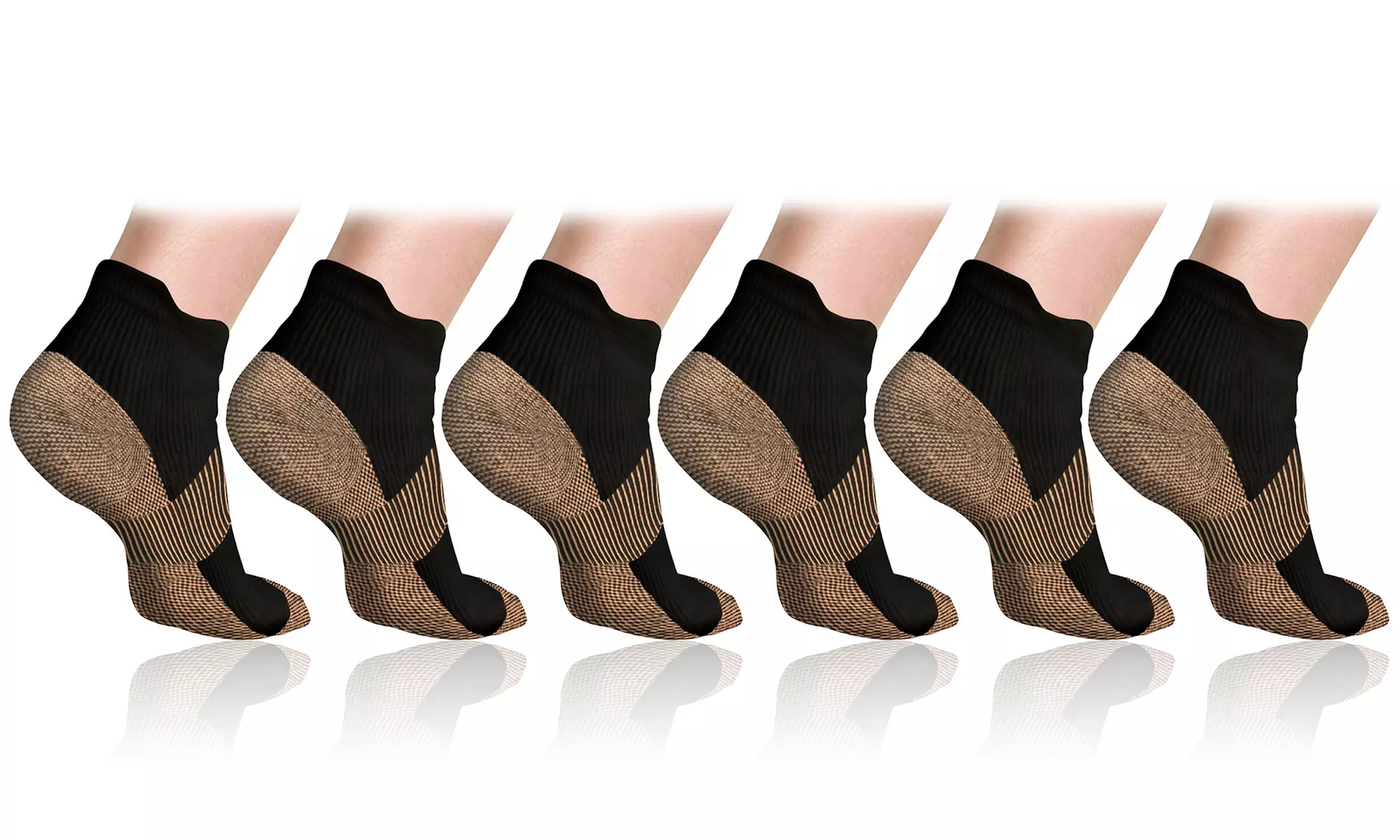 XFit Copper-Infused High-Energy Therapy Socks (6-Pack) - Primary Image