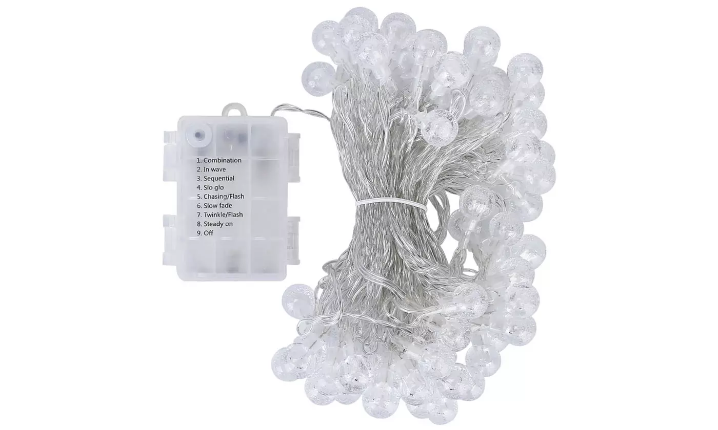iMounTEK 32.8FT LED 100 Ball Plug In/80 Ball Battery Powered Globe String Lights