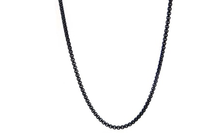 Black Rhodium Plated Unisex Round Box Chains 20