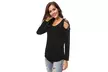 Women's Long Sleeve Solid Criss Cross Top - Second Medium