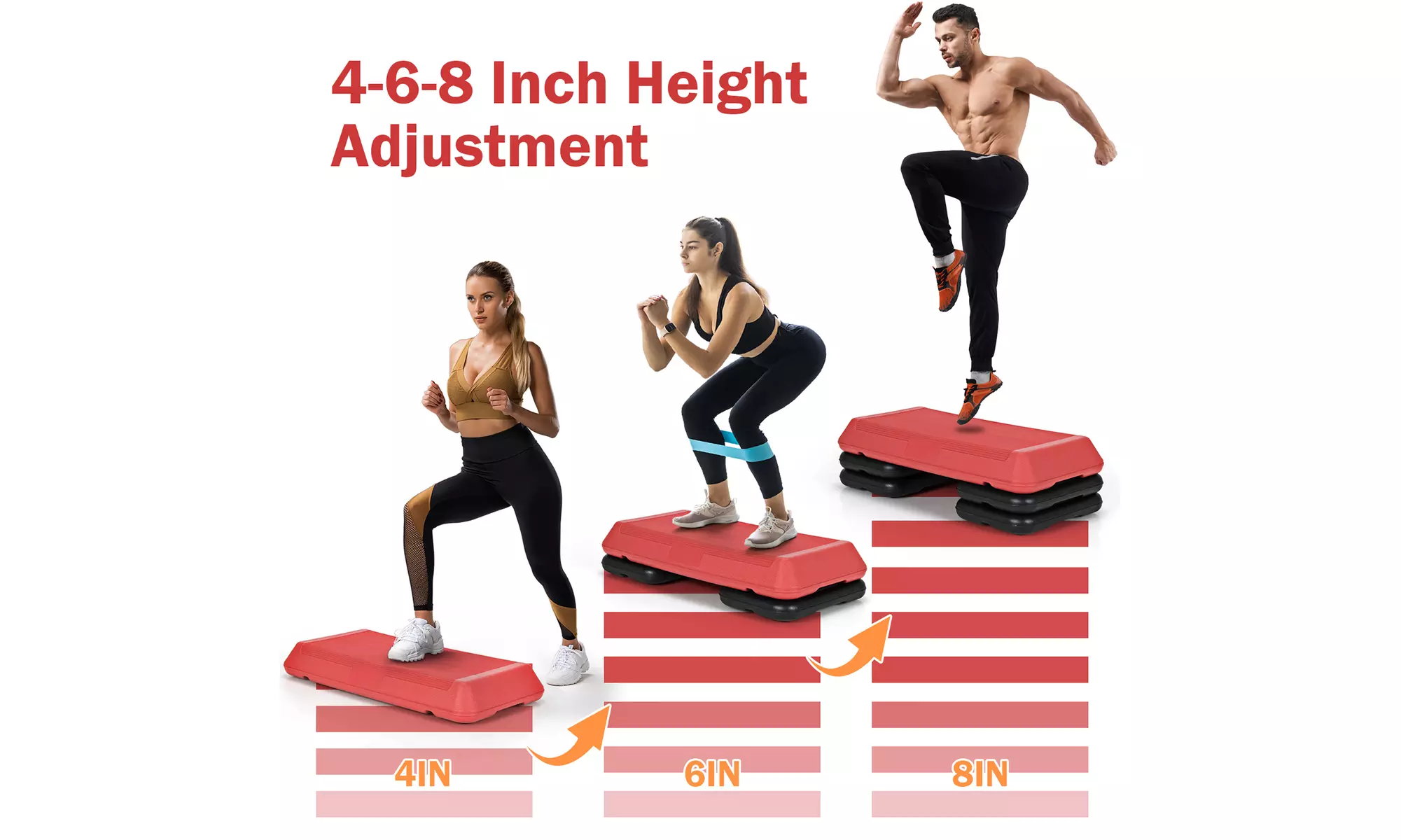 Costway 29'' Adjustable Workout Fitness Aerobic Stepper Exercise Platform Riser