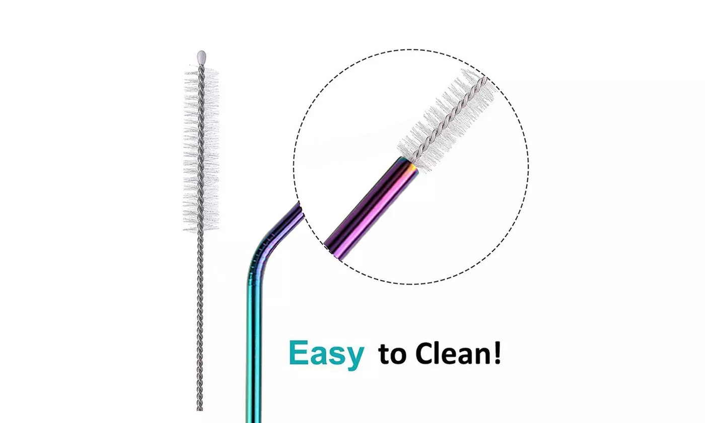 Stainless Steel Straws 10.5 inch Long Reusable For Tumbler Beverage (8 Pack) 