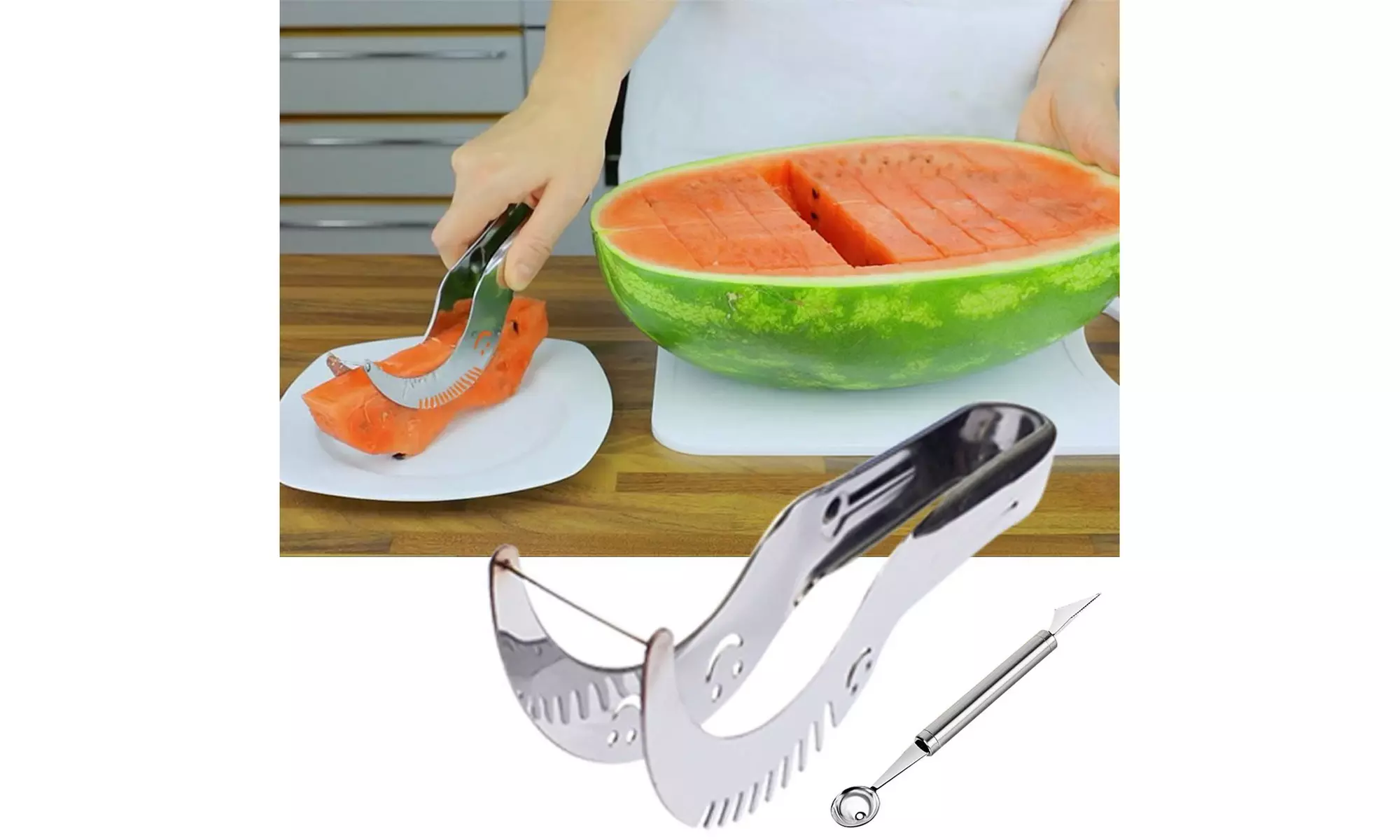 Wowzy 2 IN 1 Deal Watermelon Slicer With Mellon Baller And Fruit Carver - Primary Image