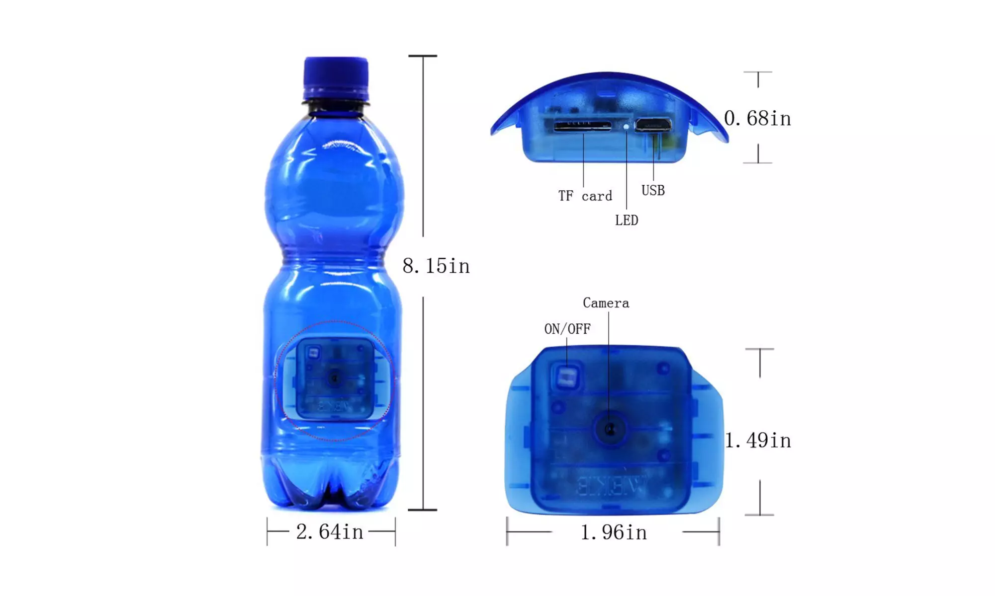 HD Hidden Spy Camera Water Bottle DVR Video Camcorder Motion Detection - Second Medium