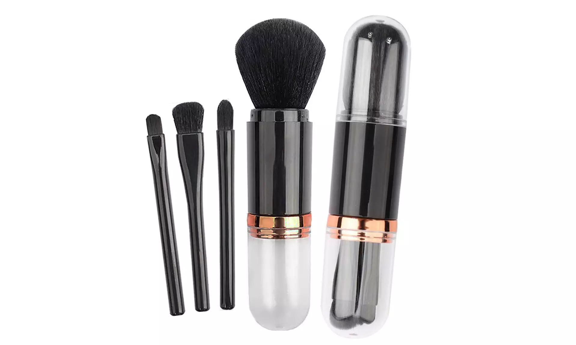 4 in 1 Retractable Kabuki Makeup Brush Set for Travel or Home - Primary Image