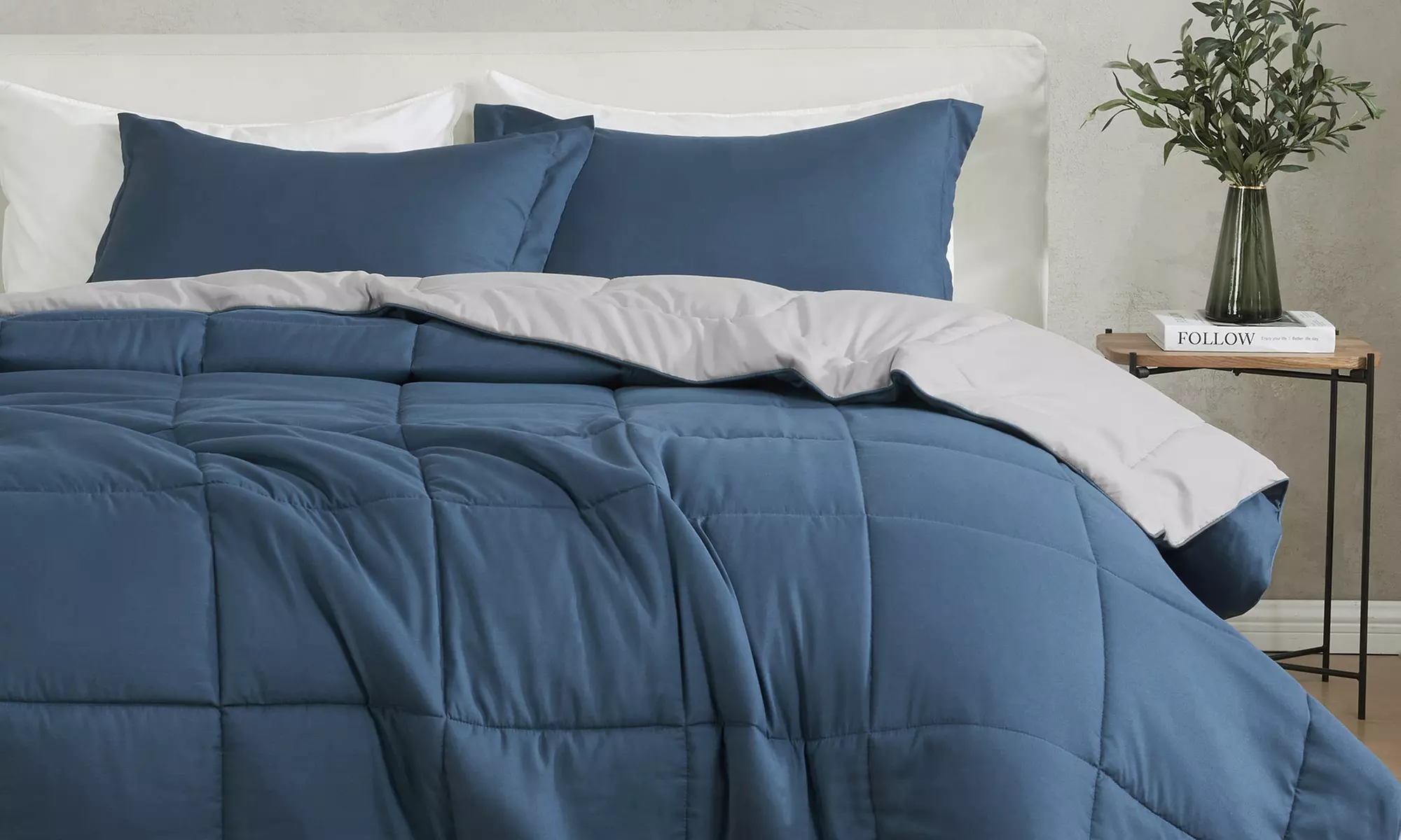 FreshFolds Reversible Down Alternative Comforter Set 