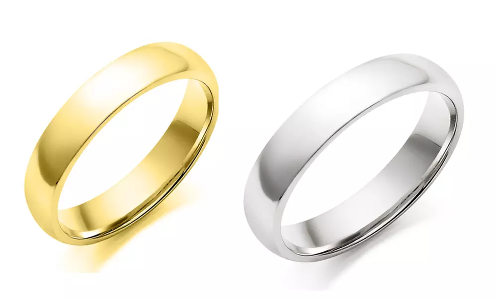ladies and Mens Stainless Steel Wedding Band 1 or 2 Pack