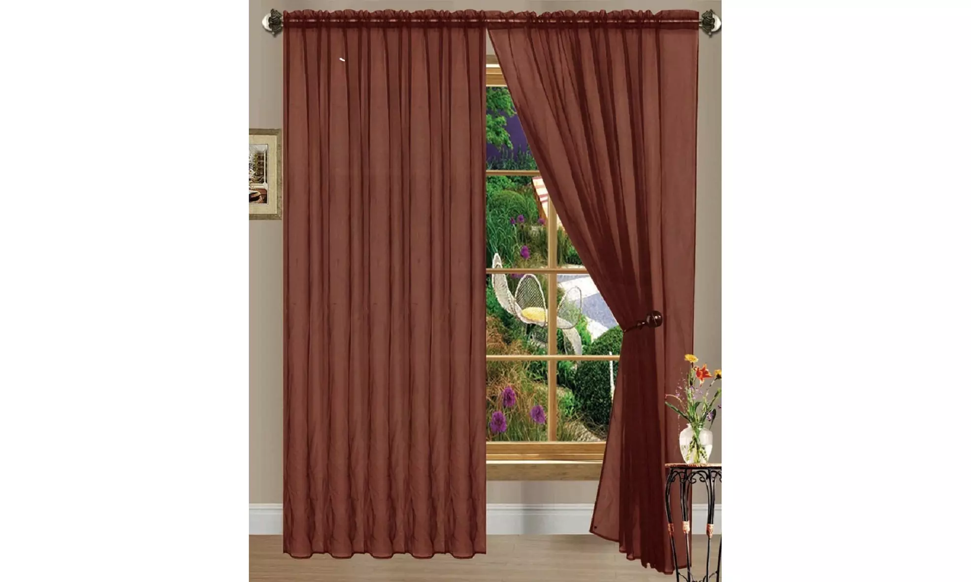 Dayton Collection: Sheer Rod Pocket Curtain Panels (2-Pack)