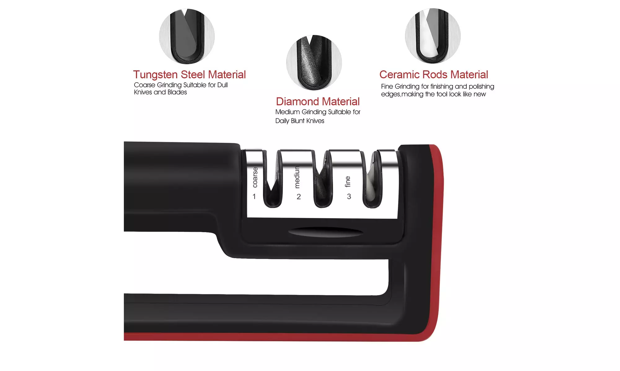 Knife Sharpener Professional Ceramic Tungsten Kitchen Sharpening System Tool