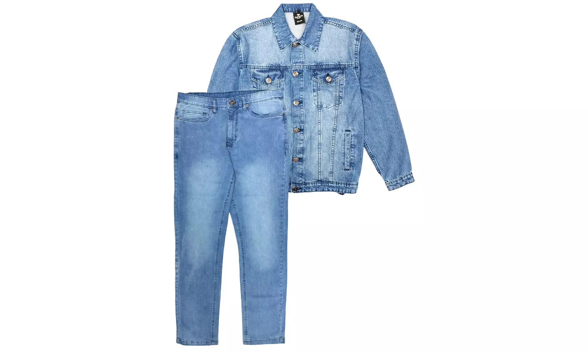 Men's Denim Classic Jean Suit 2-Piece Outfit with Jacket & Pants