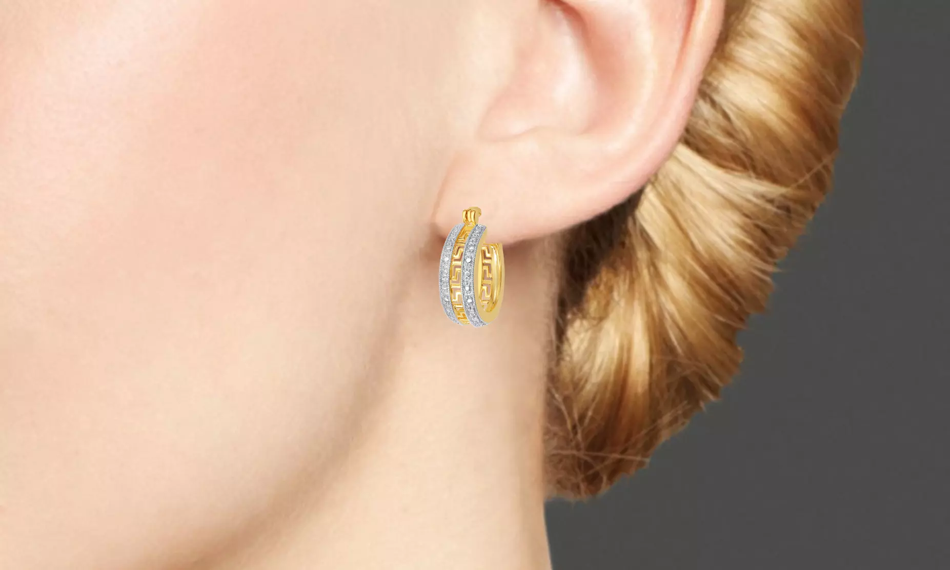Clearance: 1/10 CTTW Diamond Jewelry Set in 18K Gold Plating (3-Piece) - Second Medium