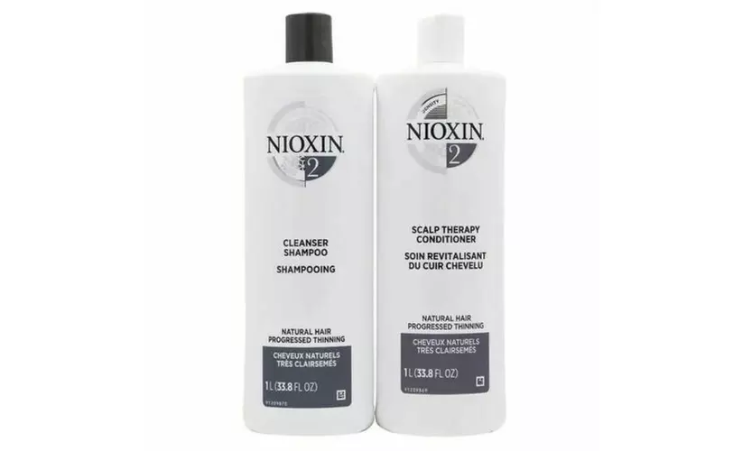 Nioxin System 2 Cleanser Shampoo & Scalp Therapy Conditioner 33.8 Oz, Liter Duo - Primary Image