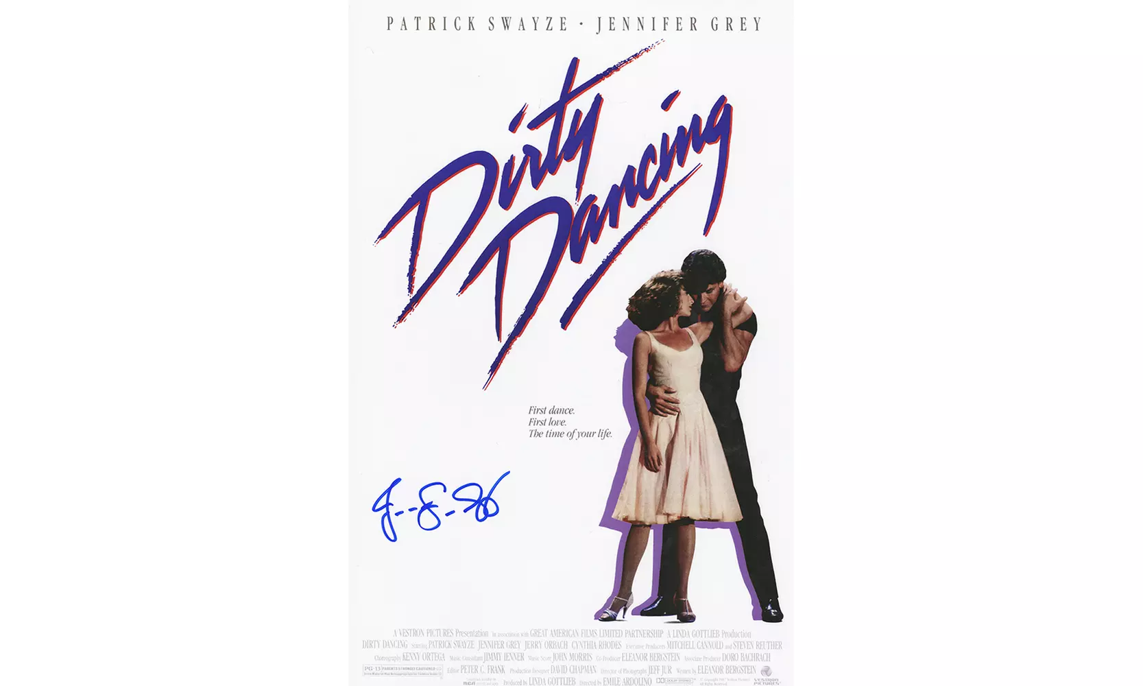 Jennifer Grey (Full Name Signature) Signed Dirty Dancing 11x17 Movie Poster - Primary Image