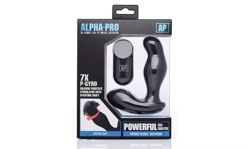 alpha pro 7x p-gyro prostate stimulator w/rotating shaft - black - Second Medium